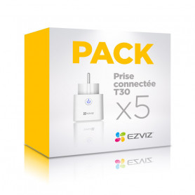 Pack de 5 prises connectées Wi-Fi EZVIZ T30-A compatible Google Assistant et Amazon Alexa