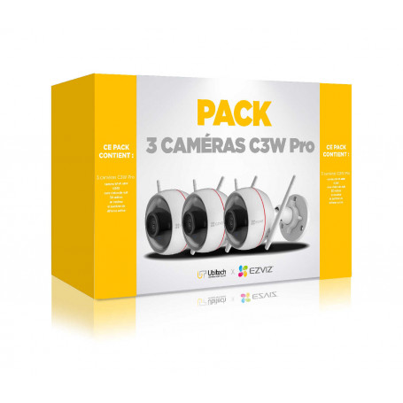 Pack de 3 caméras de surveillance extérieure EZVIZ C3W Pro
