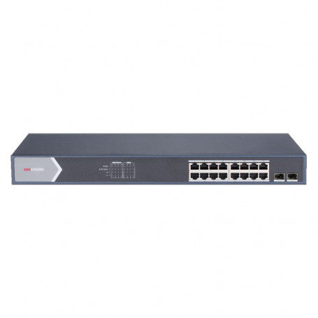 Switch gigabit PoE manageable16 ports plus 2 ports fibre optique longue distance Hikvision DS-3E1518P-SI