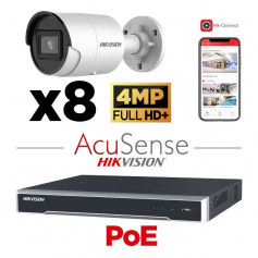 Kit vidéosurveillance 8 caméras 4MP H265+ EasyIP 2.0 Plus AcuSense vision de nuit 40 mètres