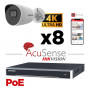 Kit vidéosurveillance AcuSense 8 caméras 4K H265+ vision de nuit 40 mètres