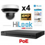 Kit vidéosurveillance 4 caméras PTZ 4MP H265+ zoom x 4 vision de nuit 20 mètres technologie EXIR 2.0